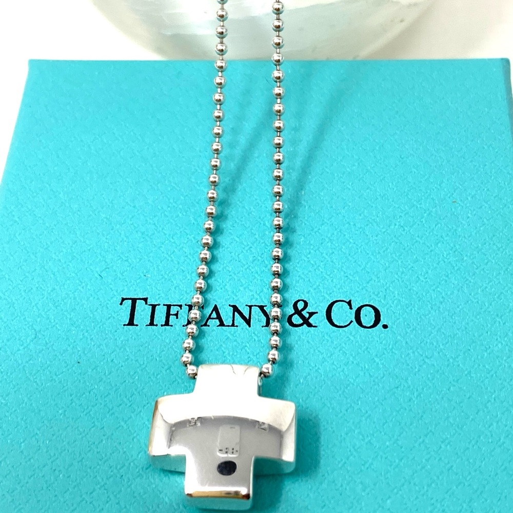 Authentic Tiffany & CO. Roman Square Cross Necklace. (Box not included)